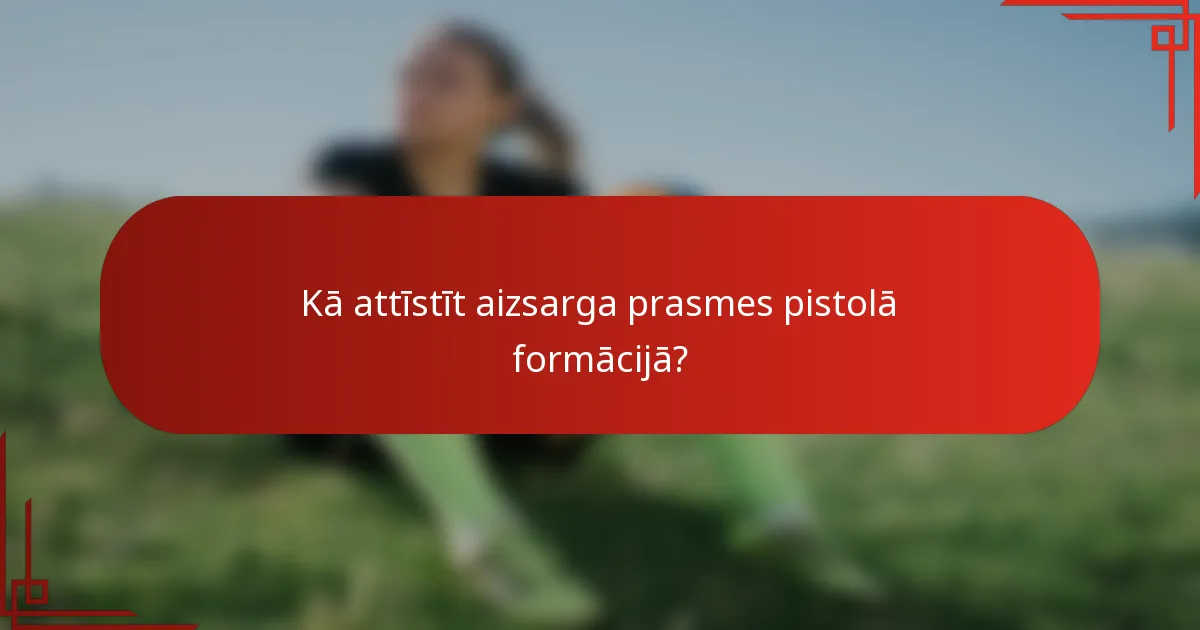 Kā attīstīt aizsarga prasmes pistolā formācijā?