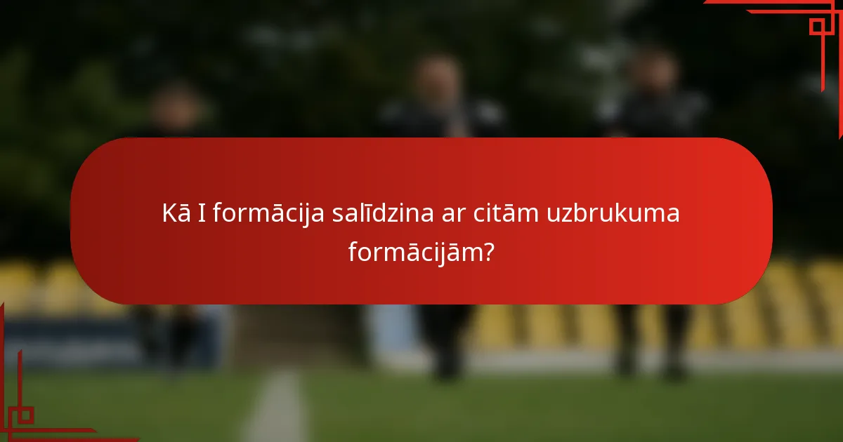 Kā I formācija salīdzina ar citām uzbrukuma formācijām?