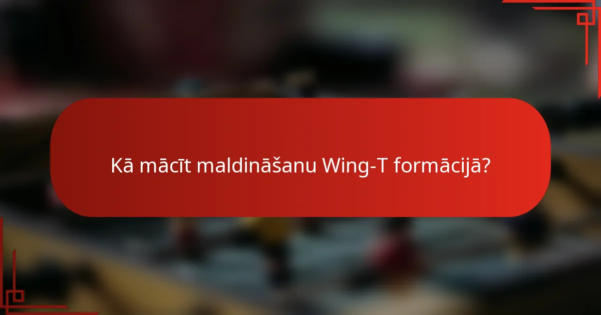 Kā mācīt maldināšanu Wing-T formācijā?