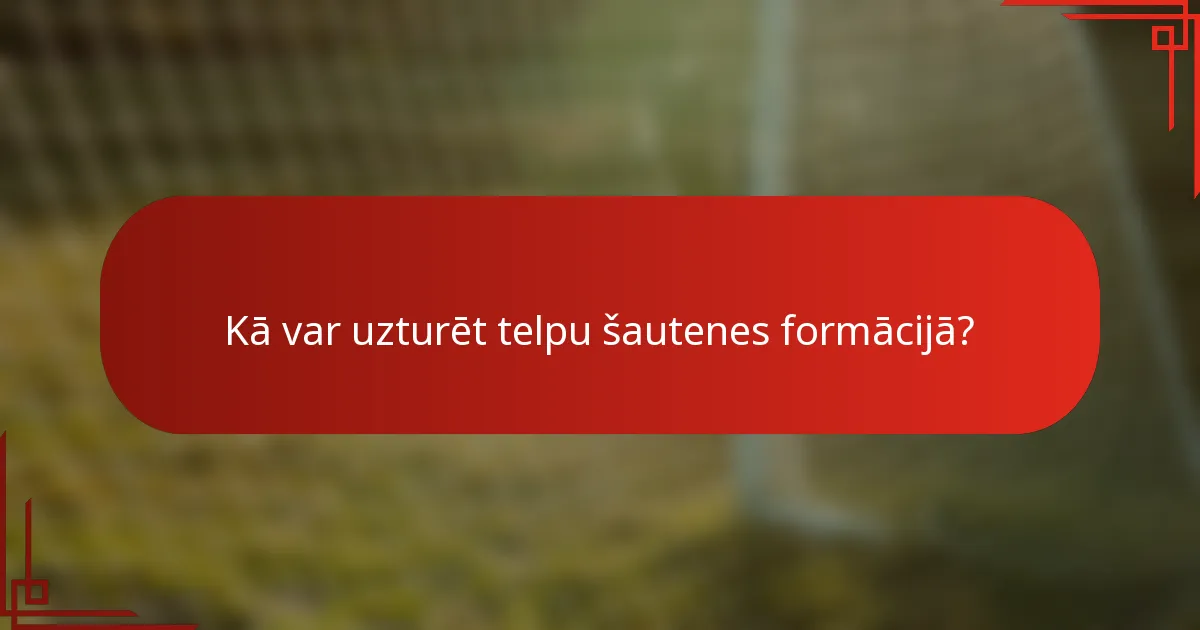 Kā var uzturēt telpu šautenes formācijā?