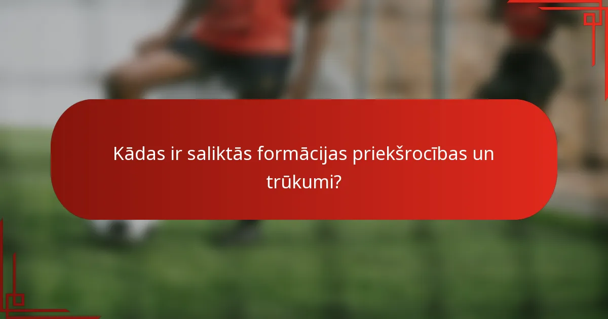 Kādas ir saliktās formācijas priekšrocības un trūkumi?